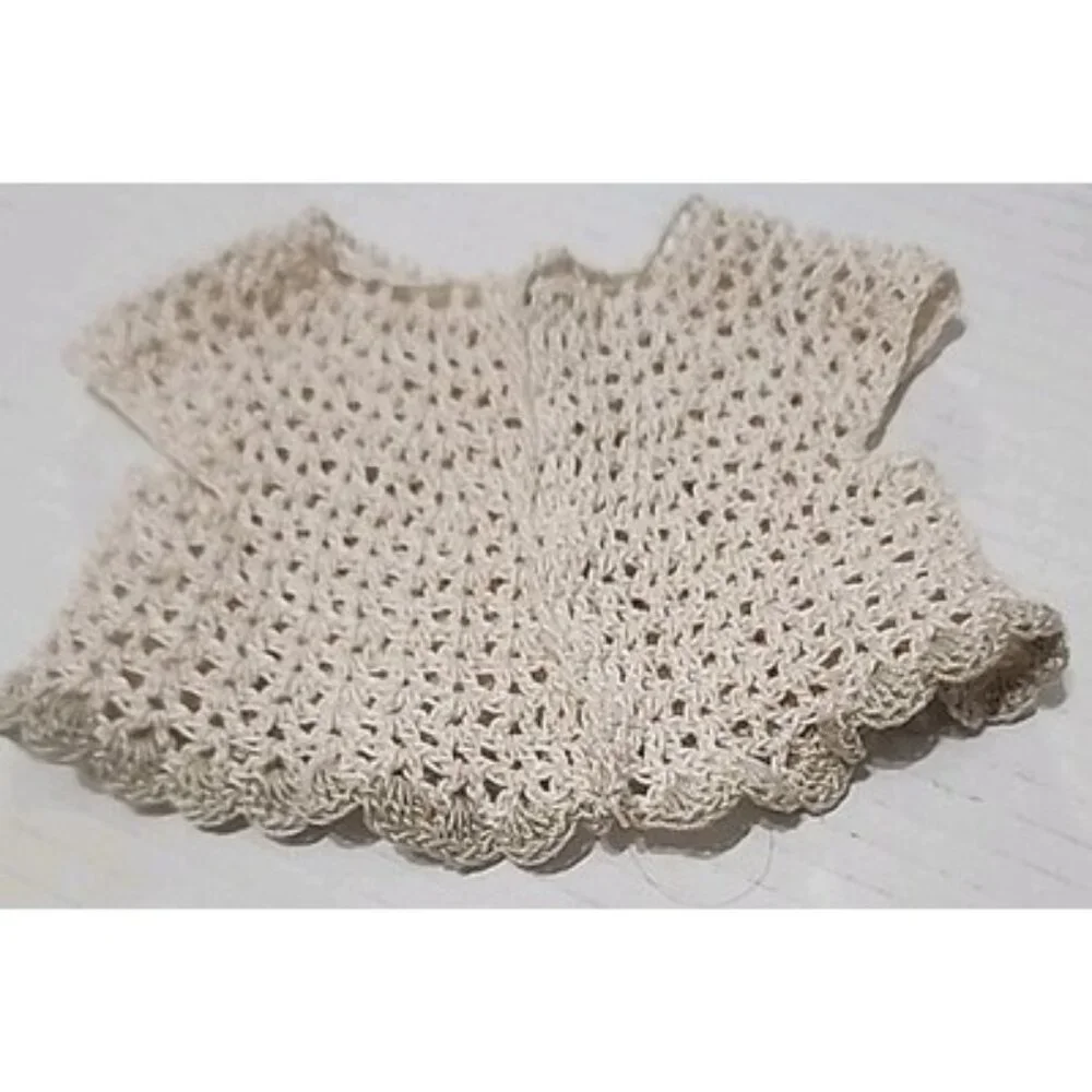 3 Adorable Handmade Crocheted Tops for 18 In American Girl Type Doll Clothes Lot